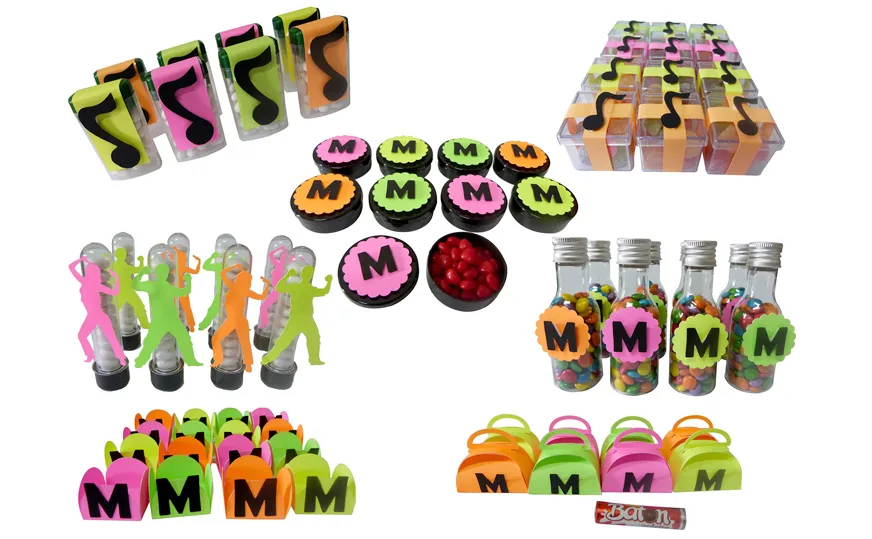 Kit guloseimas efeito neon