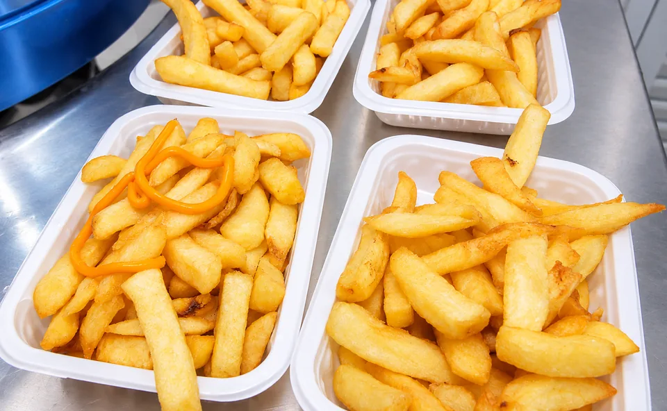 Barraquinha de batata frita festa infantil