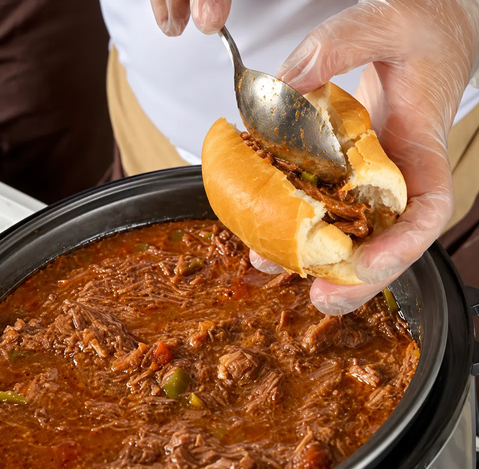 Barraquinha de carne louca para festa
