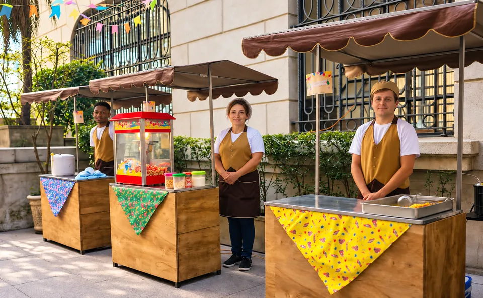 Barraquinhas de lanches para festa junina em empresas