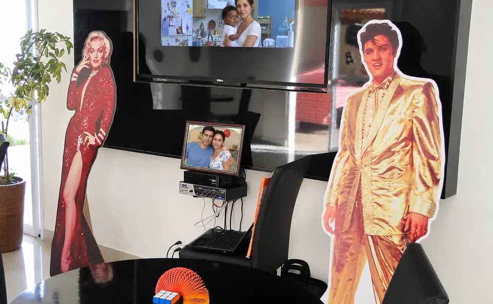 Painéis do Elvis e Marilyn Monroe anos 70