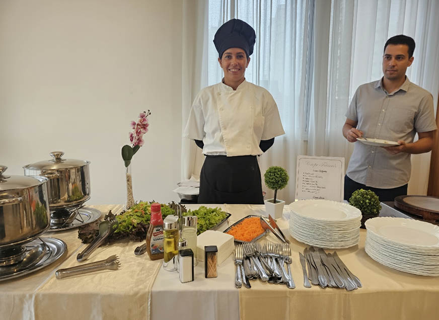 Mesa de crepe para festa em domicílio