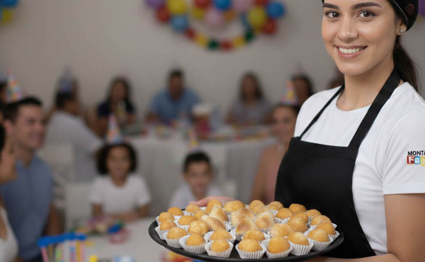 Salgados fritos na hora para festa infantil